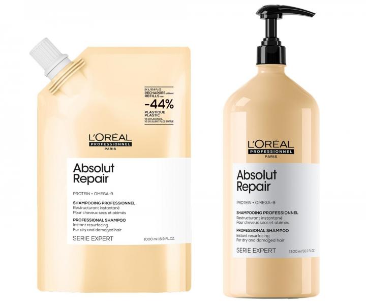 �amp�n pre such� a po�koden� vlasy Lor�al Professionnel Serie Expert Absolut Repair - 1000 ml, n�hradn� n�pl�