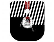 Pltenka na strihanie vlasov a fzov Barbertime Black White Banded Pro Barber Cape XXL - ierna