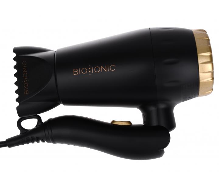 Cestovn fn na vlasy so sklopnou rukovou Bio Ionic Gold Pro Travel - 1200 W, ierny