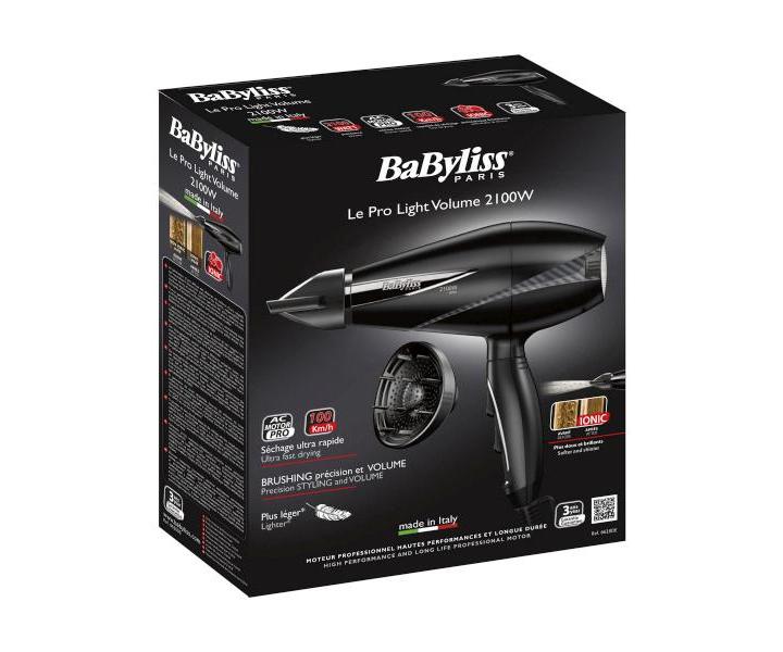 F�n BaByliss 6610DE - 2100 W, �ierny + kefa na vlasy BaByliss 45 mm ZADARMO