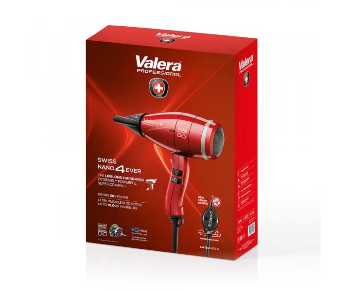 Profesionlny fn na vlasy Valera Swiss Nano4Ever eQ - 2200 W, erven