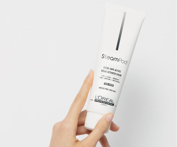 Termoochrann a vyhladzujci krm pre hust vlasy Loral Professionnel SteamPod - 150 ml