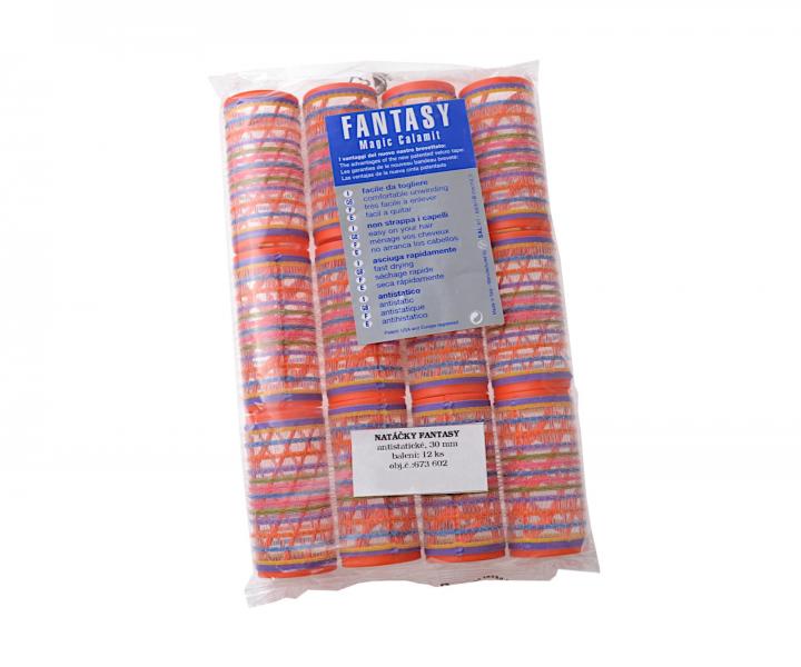 Samodr�iace nat��ky na vlasy Bellazi Velcro pr. 30 mm - 12 ks, �erven�