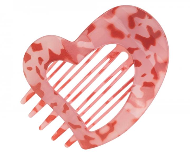 Ozdobn� �kripec do vlasov Invisibobble Clipstar Lovers Hug - ru�ov� s mramorov�m vzorom