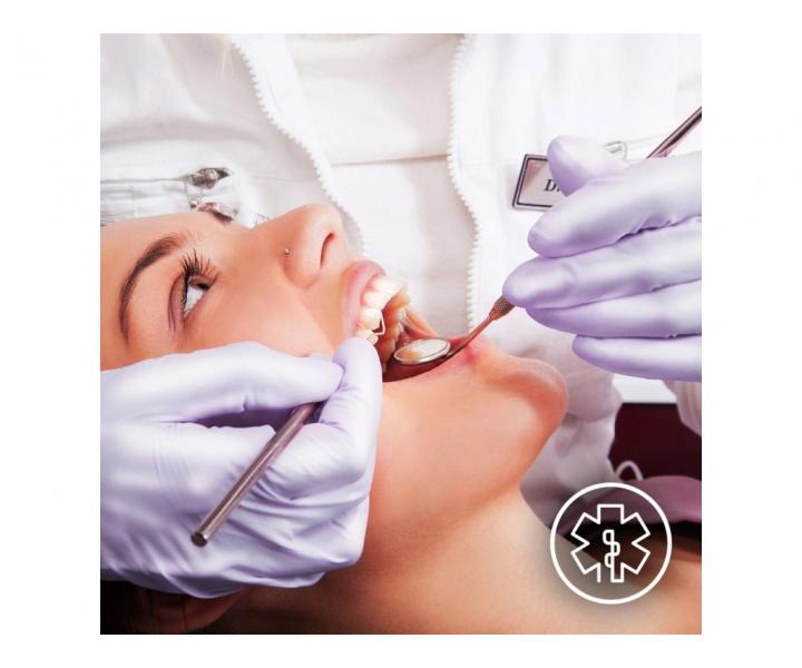 Nitrilov rukavice Espeon Nitril Sparkle - 100 ks, perleov fialov, vekos M