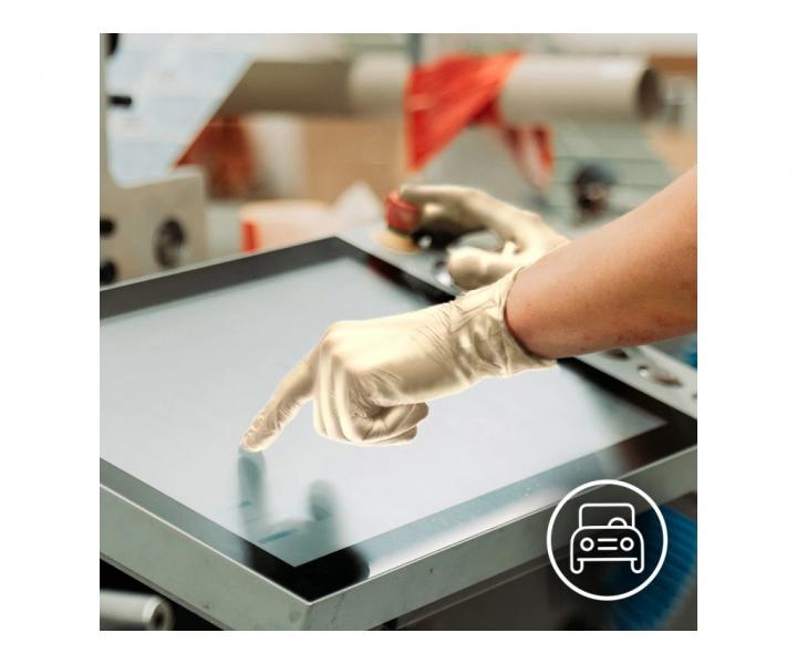 Nitrilov rukavice Espeon Nitril Sparkle - 100 ks, perleov zlat, vekos L