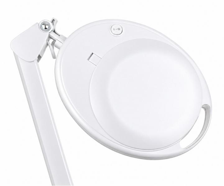 Zv��ovacia lupa s LED lampou na stojane aj s uchyten�m na st�l Weelko Mega+ White- 5 dioptri�