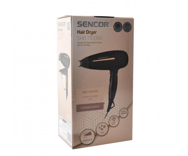 Cestovn fn na vlasy Sencor SHD 7100BK - 2000 W, ierny