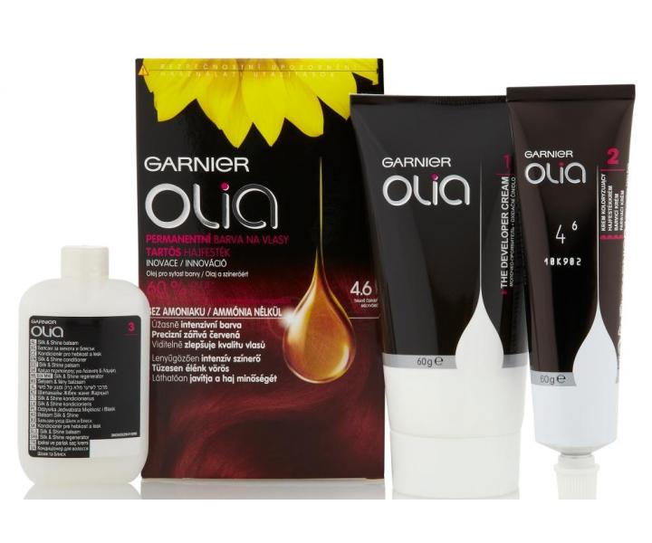 Permanentn� olejov� farba Garnier Olia 4.6 tmavo �erven�