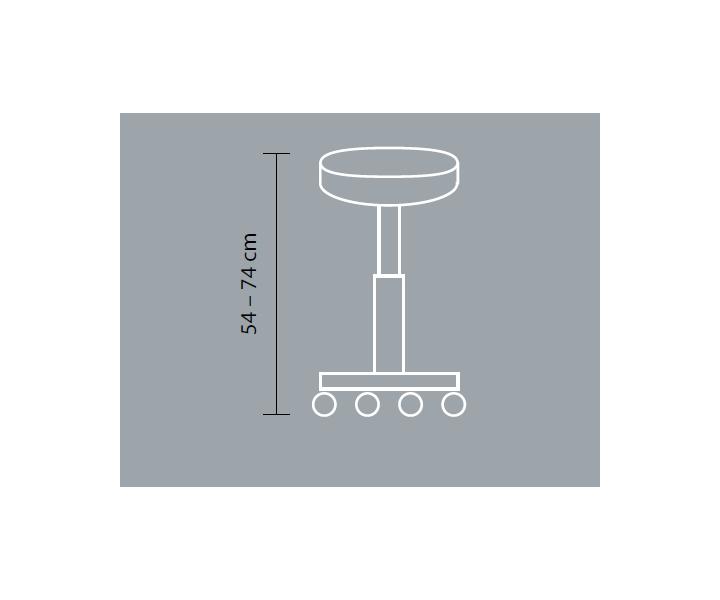 Taburet na kolieskach s opierkou Hairway Flash, ierny