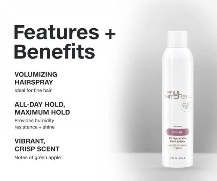Lak pre objem vlasov so strednou fix�ciou Paul Mitchell Volume Extra-Body Hairspray - 300 ml
