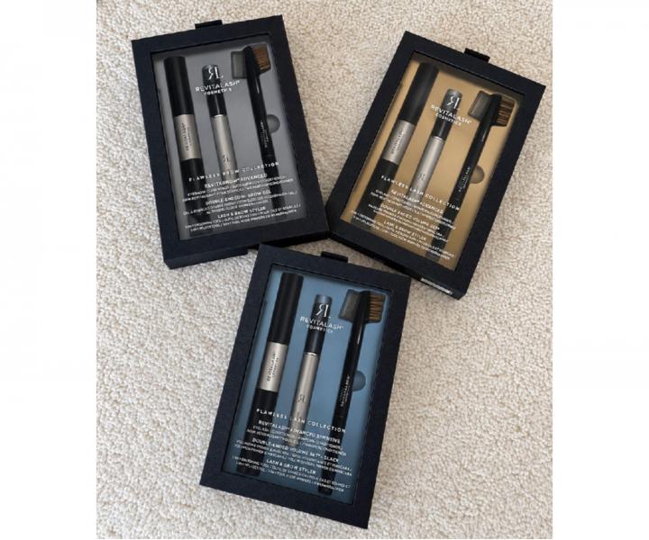 Dar�ekov� sada pre starostlivos� o obo�ie RevitaLash Flawless Brown Collection RevitaBrow Advanced + g�l a kefka na obo�ie zadar