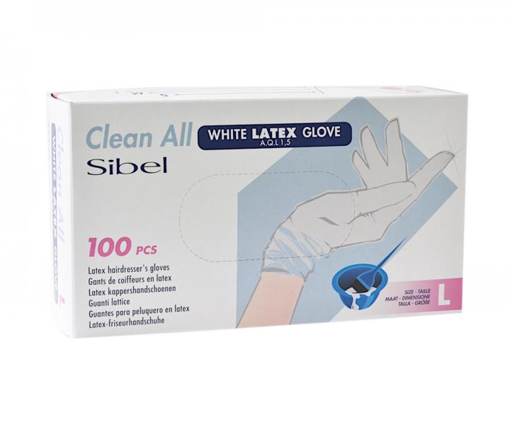 Latexov rukavice pre kadenky Sibel Clean All 100 ks - biele vekosti L - expircia 07/2025