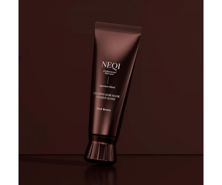 Farbiaca maska ​​na vlasy Neqi Glossing Hair Mask Dark Brown - 120 ml, tmavo hned�
