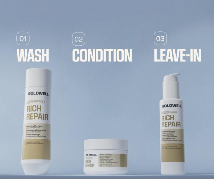 Bezoplachov� regenera�n� s�rum pre such� a po�koden� vlasy Goldwell Dualsenses Rich Repair 6 Effects Serum - 100 ml