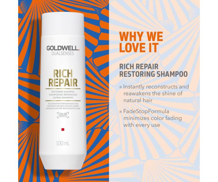 Cestovn sada pre such vlasy Goldwell Dualsenses Rich Repair Travel Set + kozmetick tatika zadarmo