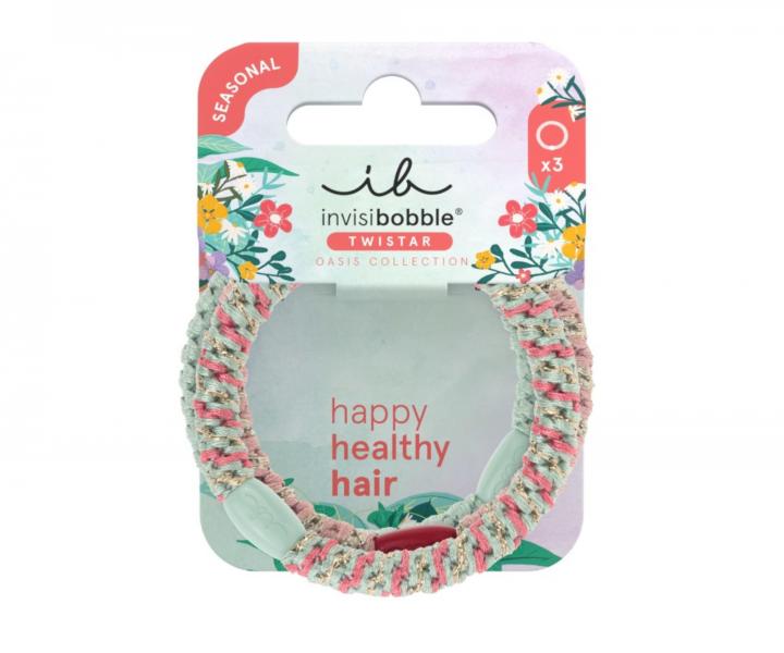Sada ozdobnch gumiiek do vlasov Invisibobble Twistar Oasis Mint Braids - 3 ks