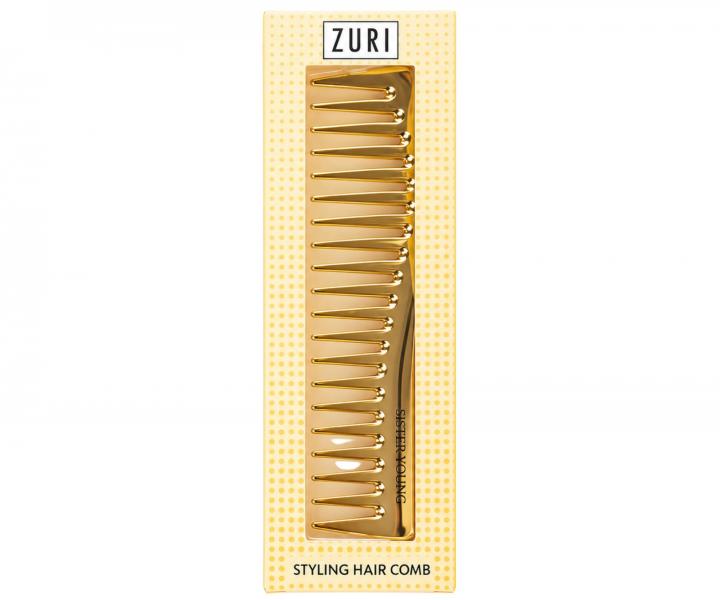 Hrebe� na vlasy Sister Young Zuri Styling Hair Comb - 18,3 cm, zlat�