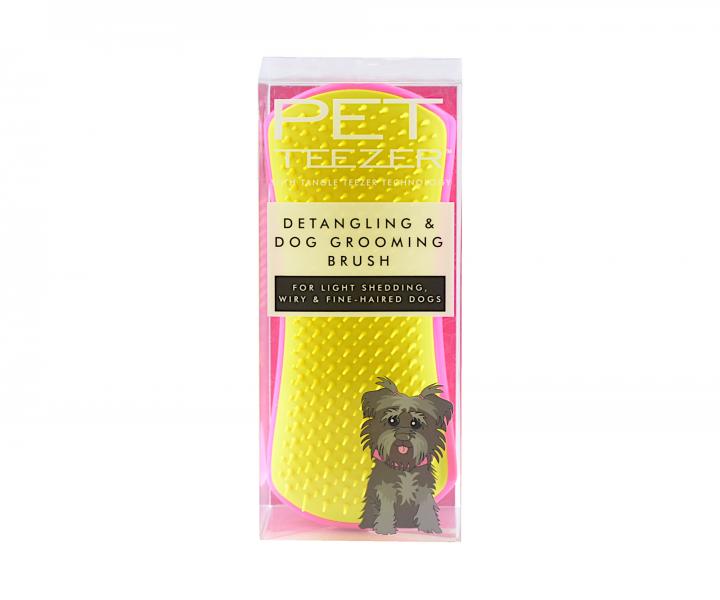 Kefa na ľahko pĺzajúcu psiu srsť Pet Teezer De-Shedding - žlto-ružový