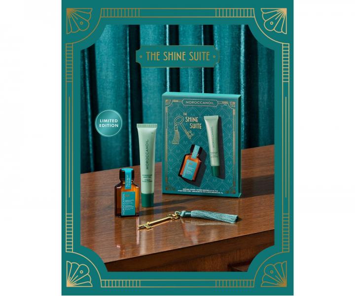 Dar�ekov� sada olejovej starostlivosti a balzamu na pery Moroccanoil The Shine Suite Moroccan Mint Tea Lip Balm Gift Set