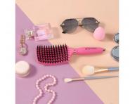 Kefa na roz�es�vanie a f�kanie vlasov s divia��mi a nylonov�mi �tetinami Sister Young Ovia Hair Brush - tmavo ru�ov�