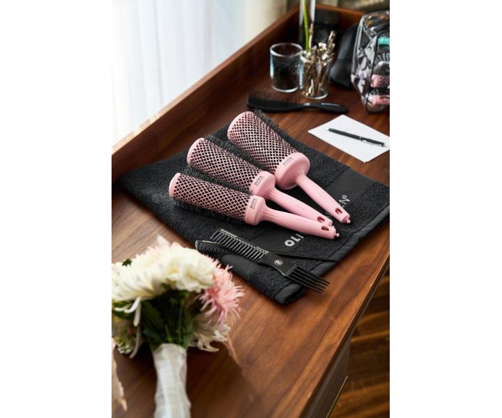 Okrhla fkacia kefa na vlasy Olivia Garden Expert Blowout Speed XL Pastel Pink - 65 mm