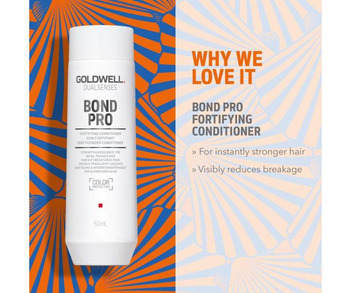 Cestovn sada na posilnenie krehkch vlasov Goldwell Dualsenses Bond Pro Travel Set + kozmetick tatika zadarmo