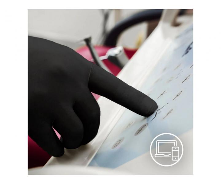 Latexov rukavice Espeon Latex Black - 100 ks, ierne, vekos XL