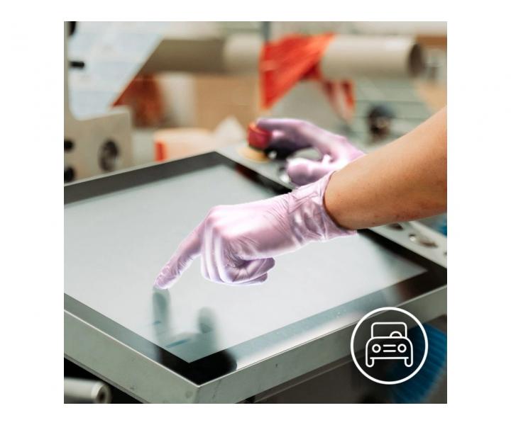 Nitrilov rukavice Espeon Nitril Sparkle - 100 ks, perleov ruov, vekos M