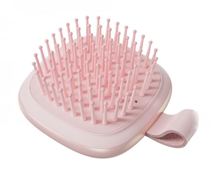 Cestovn kefa na vlasy so zrkadielkom Laifen Air Pink - ruov