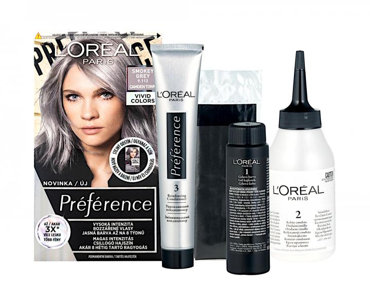 Permanentn farba na vlasy Loral Prfrence 9.112 Smoke Grey - dymovo ed