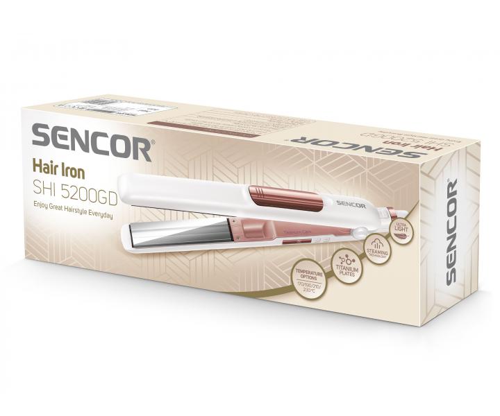 �ehli�ka na vlasy s parou Sencor SHI 5200GD - perle�ov� biela / ru�ov�