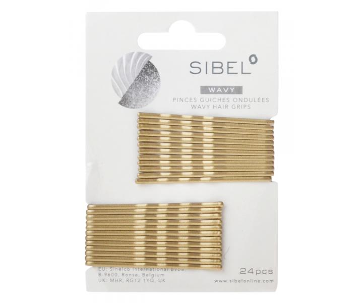 Vlnit sponka Sibel Wavy - 5 cm, zlat - 24ks
