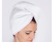 Turban na vlasy MaryBerry Candy Dream - biely s ruovm prkom