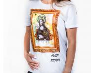 Tričko s krátkym rukávom Crazy Scissors Mona Lisa - biele, M