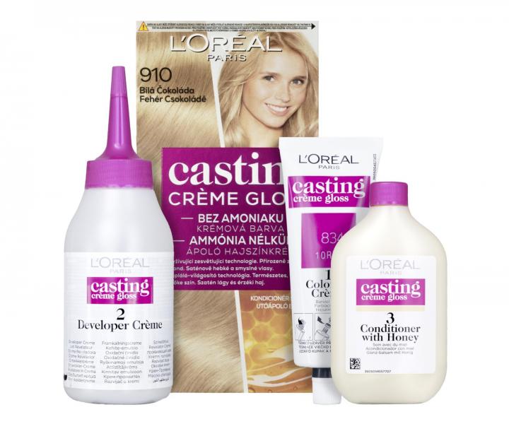 Farbiace krm bez amoniaku Loral Casting Crme Gloss - 910 biela okolda