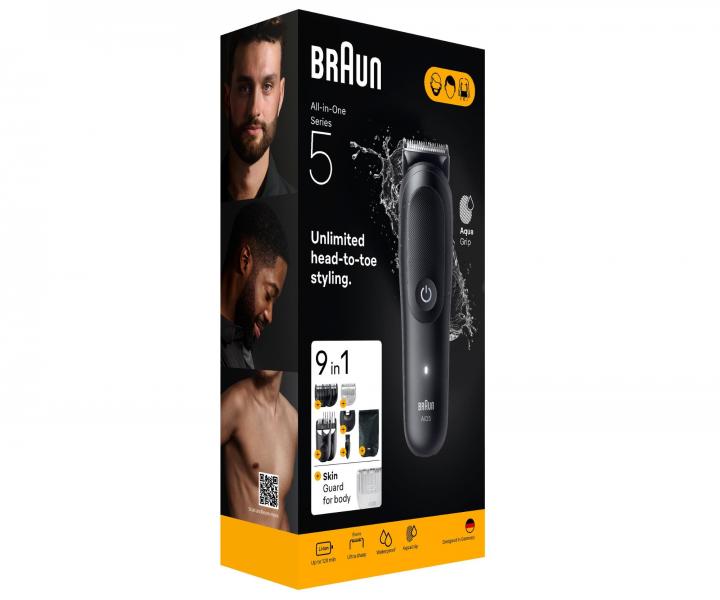Multifunkn zastrihva vlasov, fzov a tela Braun Series 5 AIO5540 - ierny