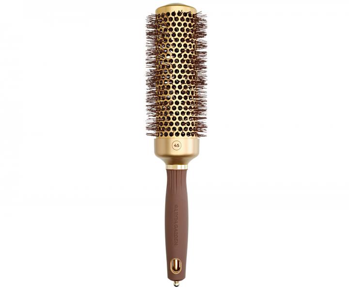 Okrhla fkacia kefa na vlasy Olivia Garden Expert Blowout Speed &#8203;&#8203;XL Gold & Brown