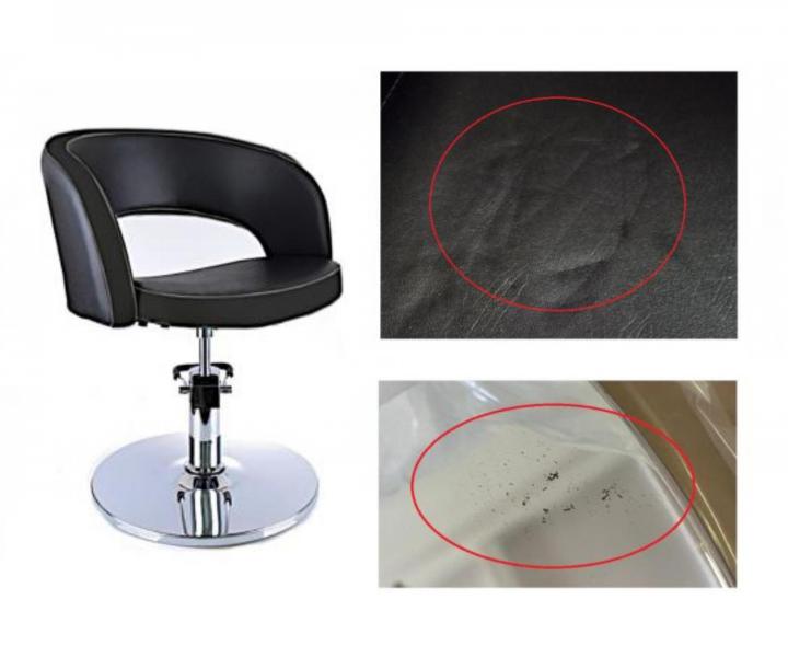 Kadern�cke kreslo Detail Rio - �ierne - II. akos�, hrdza na podstavci, vada ko�enky