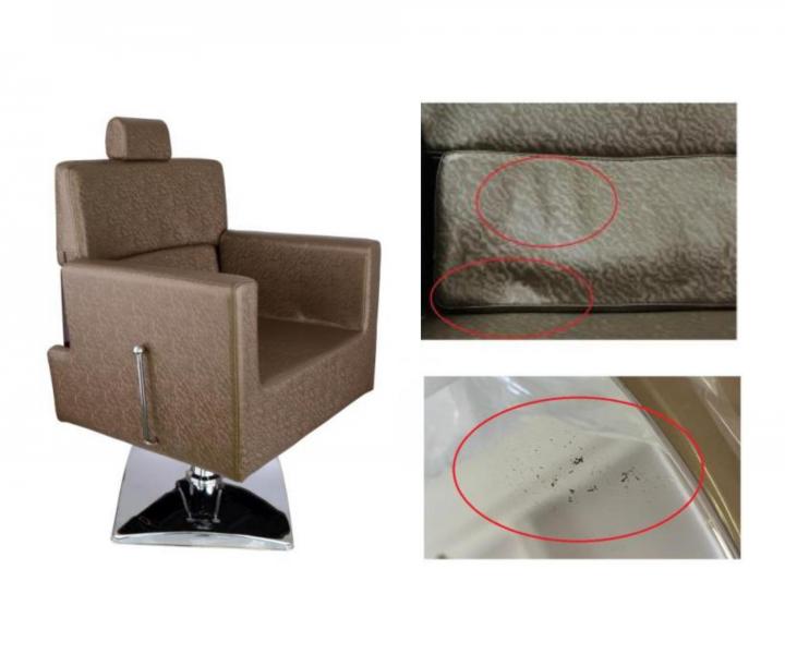 Kadern�cke barber kreslo Detail Larry - zlatohned� (75) - II. akos�, stla�en� operadlo, hrdzav� podstavec