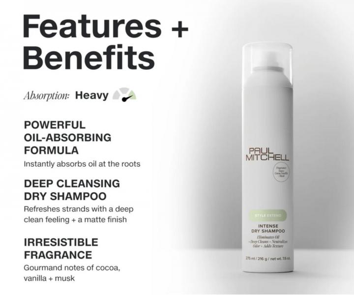 Intenz�vny h�bkovo �istiaci such� �amp�n Paul Mitchell Style Extend Intense Dry Shampoo - 300 ml