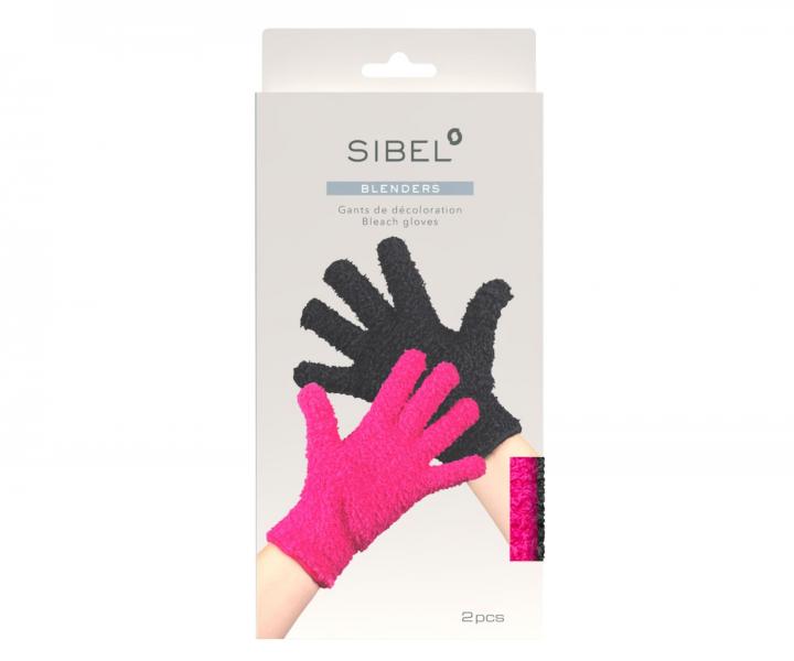 Mel�rovacie rukavice Sibel Bleach Gloves Blenders Pink & Black - 2 ks