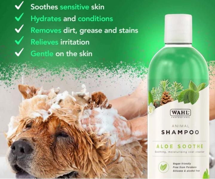 Upokojuj�ci �amp�n pre citliv� zvieraciu poko�ku Wahl Professional Animal Shampoo Aloe Soothe - 500 ml