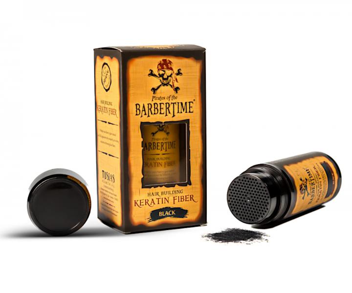 Pder na zakrytie redncich vlasov Barbertime Hair Building Keratin Fiber - 21 g, ierny