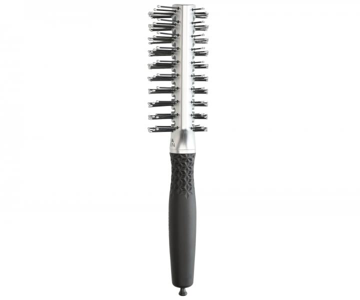 Obojstrann fkacia kefa na vlasy Olivia Garden 2in1 Essential Tunnel Silver - strieborn