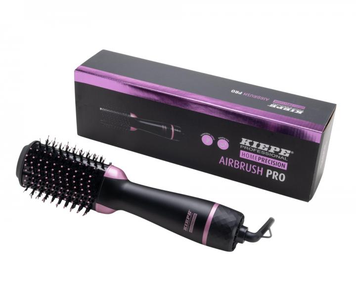 Ov�lna teplovzdu�n� kefa na vlasy Kiepe Professional Home Precision Airbrush Pro - 1200 W, �ierny