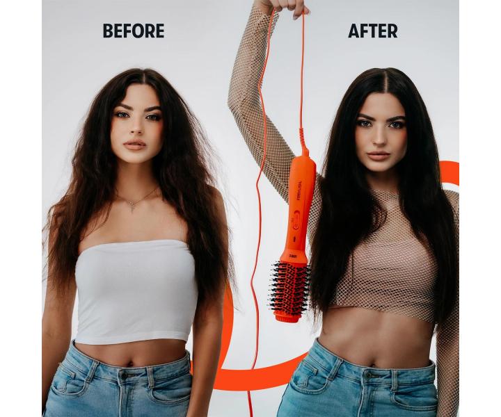 Ovlna teplovzdun kefa na vlasy Freylish Hot Air Brush 2.0 - 1000 W, oranov