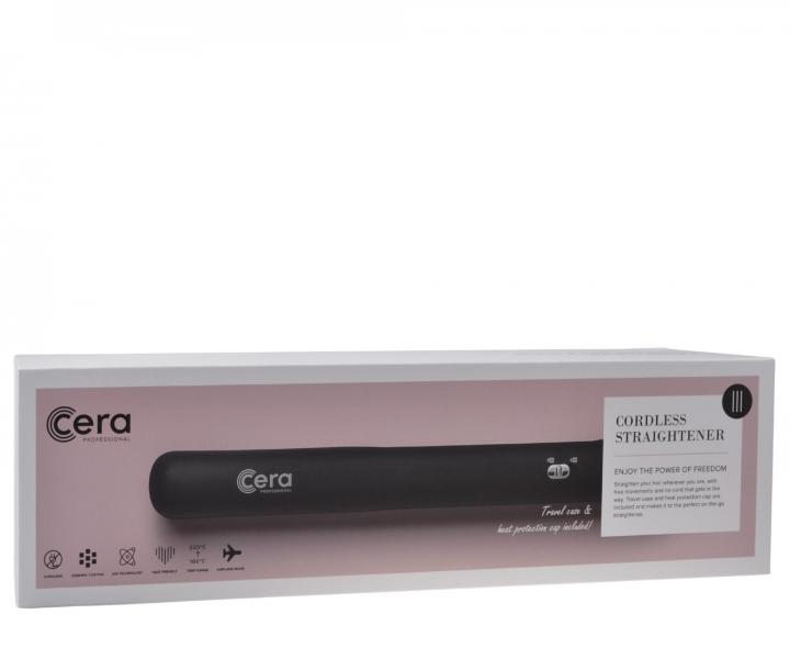 Profesionlna nabjacia ehlika na vlasy Cera Cordless Straightener - ierna