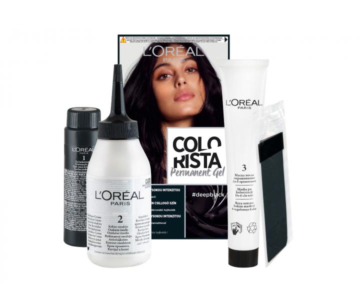 Permanentn farba na vlasy Loral Colorist Permanent Gel Deep Black - ierna