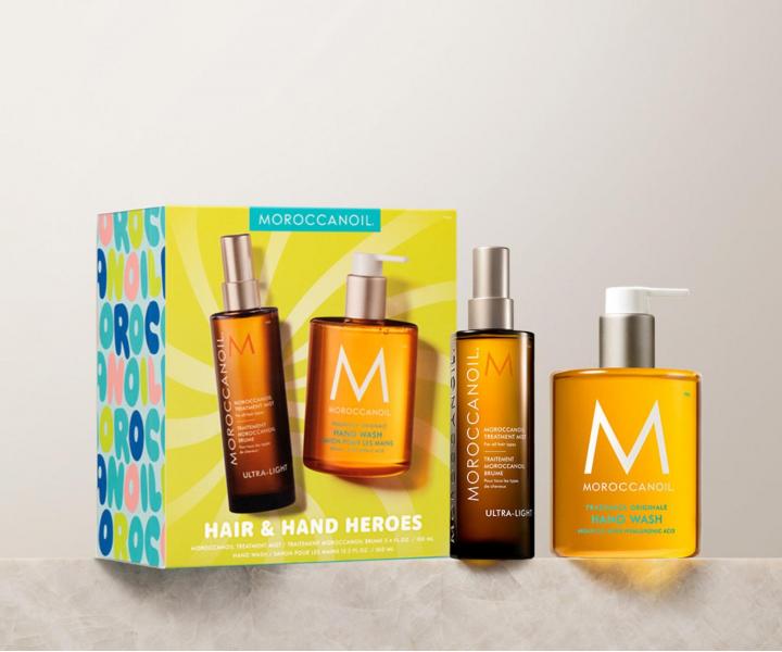 Dar�ekov� sada �ahkej olejovej starostlivosti Moroccanoil Treatment Mist Light Hair & Hand Heroes + mydlo Moroccanoil zadarmo